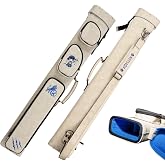 KONLLEN Pool Cue Case 2x4 Hard Pool Stick Case with Multi-pocket Holds 2 Butts 4 Shafts Billiards Cue Bag with Adjustable Shoulder Straps for Adults