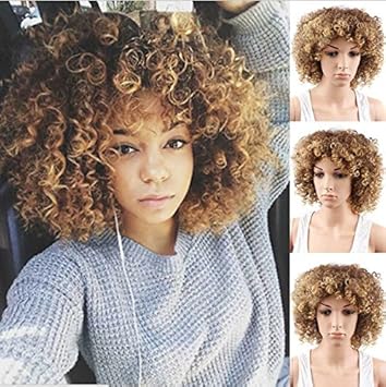 Royalvirgin Short Afro Kinky Curly Wig Synthetic Hair Afro Wigs