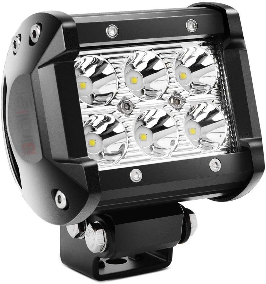 Biroller BR6LS1P 6 LED Fog Light Cube Spot Flood Combo Beam Offroad Driving Lamp with On/Off Switch for Trucks ATV SUV Jeep Bike and Cars (18W, Black)