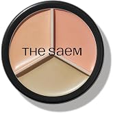 THE SAEM Cover Perfection Triple Pot Concealer - 3-Color Palette for Redness &amp; Dark Circles, 0.16 oz (4.5g) - No 01 Correct Beige