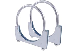 Atokrtact 4" Heavy Duty Exhaust U Clamps Saddle Style Muffler U-Bolt Clamp, Stainless Steel, Pack of 2 (102MM-Fit 4" OD Pipe)