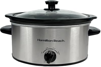 Hamilton Beach 3.5L Comfort Cook Slow Cooker 160W Energy Efficient Silver