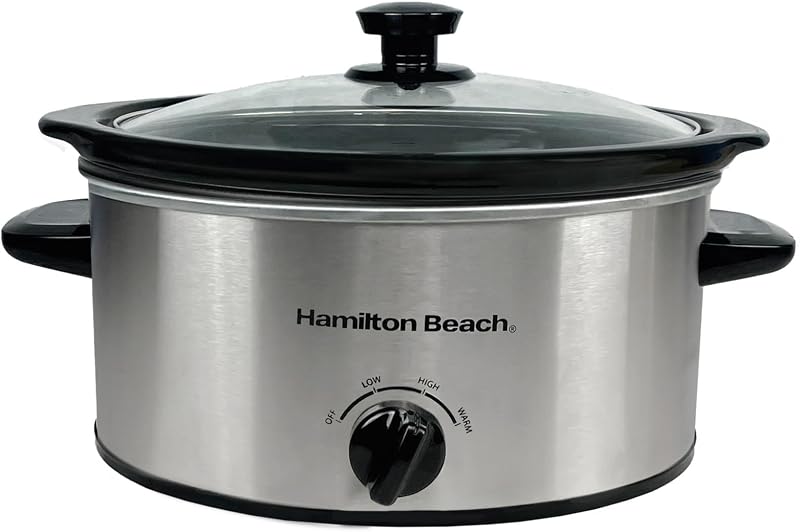 Hamilton Beach 3.5L Comfort Cook Slow Cooker 160W Energy Efficient Silver