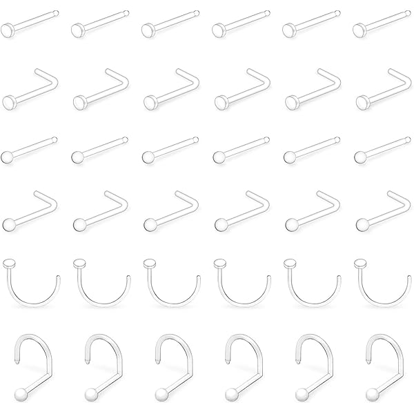 5 PC 16G INVISIBLE SOFT EYEBROW TRAGUS HELIX RETAINER CLEAR HIDE PIERCING O RING - Foto 10