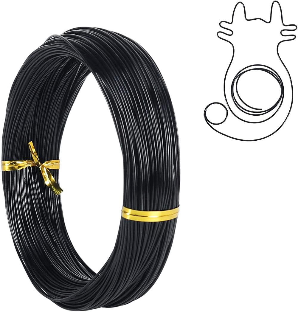Tenn Well 18 Gauge Aluminum Craft Wire 165 ft Black 1mm Anodized