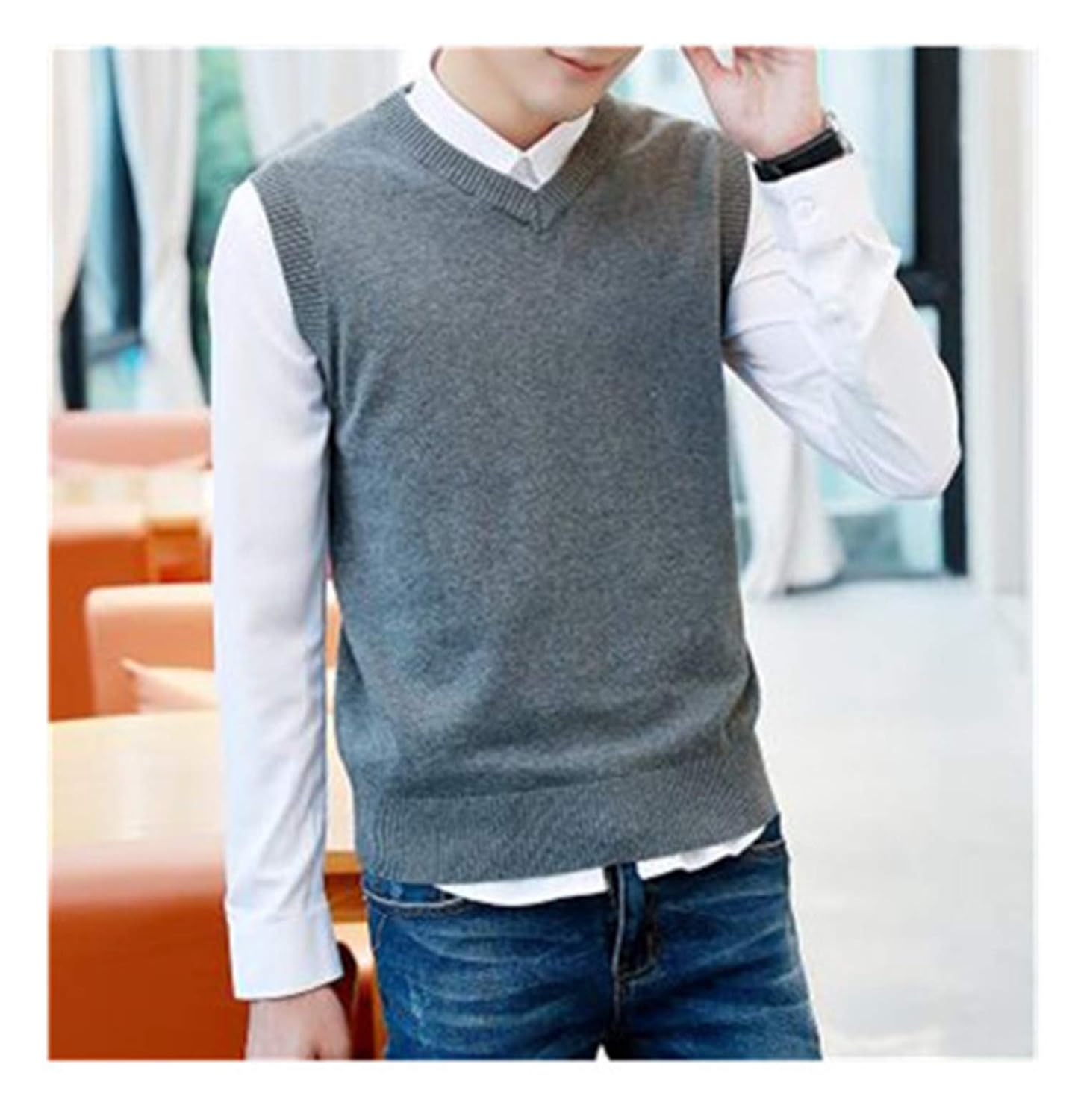 Tyler Morrison Cotton Solid V Neck 