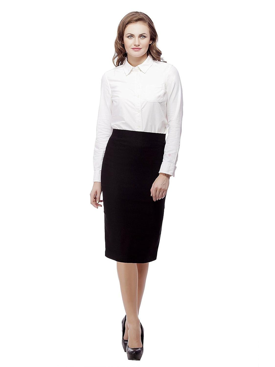 purple feather women's black cotton lycra skirt