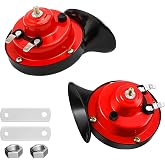 BLAU GRUN 2PCS 12V Waterproof Air-Electric Snail Horn Kit, Red | replacement use, fits various electrical systems for cars, motorcycles, trucks, bikes and boats, automotive electrical parts