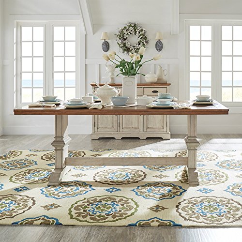 Inspire Q Eleanor Two Tone Rectangular Solid Wood Top Dining