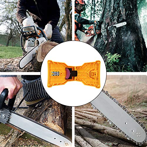 BIGOU Chainsaw Sharpener, Chainsaw Sharpener Teeth Fast-Sharpening Stone Grinder Tools Compatible with 14/16/18/20 inch Two Holes Chainsaw (2 Extra Whetstone) - Thumbnail 6