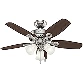Hunter 42 inch Indoor Ceiling Fan with LED Lights - Ceiling Fan with Pull Chain, For Bedroom or Living Room, Standard Mount, 