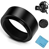77mm Metal Standard Screw-in Standard Lens Hood Sunshade with Centre Pinch Lens Cap for Canon Nikon Sony Pentax Olympus Fuji Sumsung Leica Camera +Cleaning Cloth