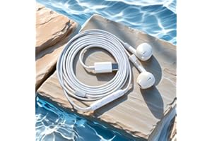 Noise Cancelling USB-C Wired Earbuds Compatible for iPhone 17/16/15, iPad, Type-C Headphones with Microphone & -Free, Compati