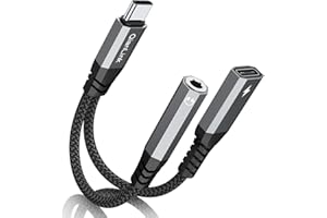 QIANLINK USB C to 3.5mm Headphone and Charger Adapter, 2-in-1 Type C to Aux Jack Cable with PD 60W Fast Charging for iPhone 15 Plus 15 Pro Max, Samsung Galaxy S21 S22 S23 S24, Note 20 10, iPad Pro Air4, Pixel