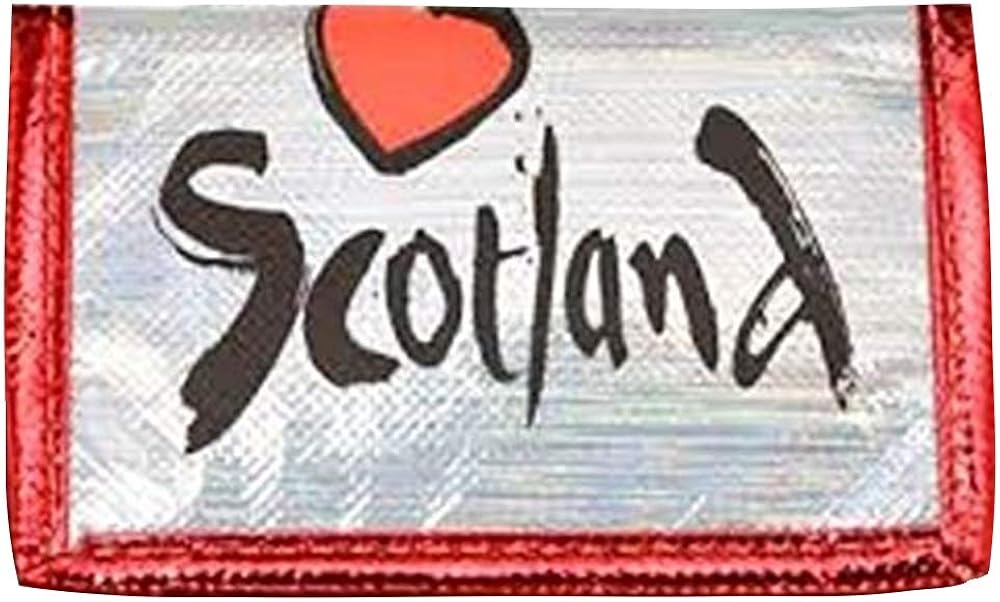 Scotland Silver & Red Wallet with Zip Coin Section, Mehrfarbig