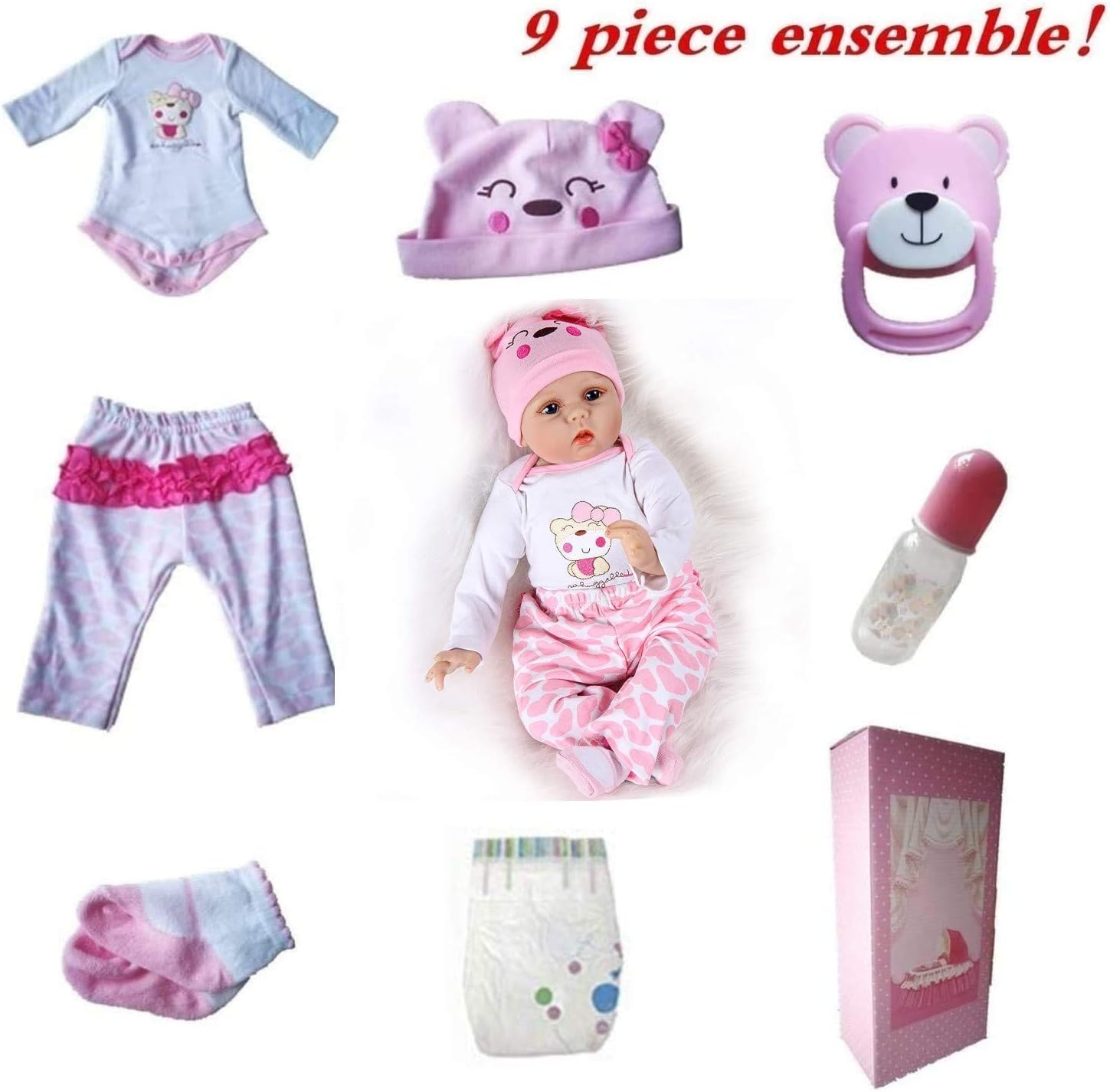 ZIYIUI Reborn Dolls 22inch 55cm Look Real Life Baby Dolls Reborn Babies Soft Silicone Vinyl Handmade Reborn Baby Dolls - Image 3