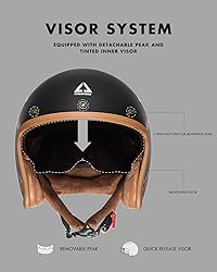 TRIANGLE 3/4 Motorcycle Helmet,Retro Vespa Open