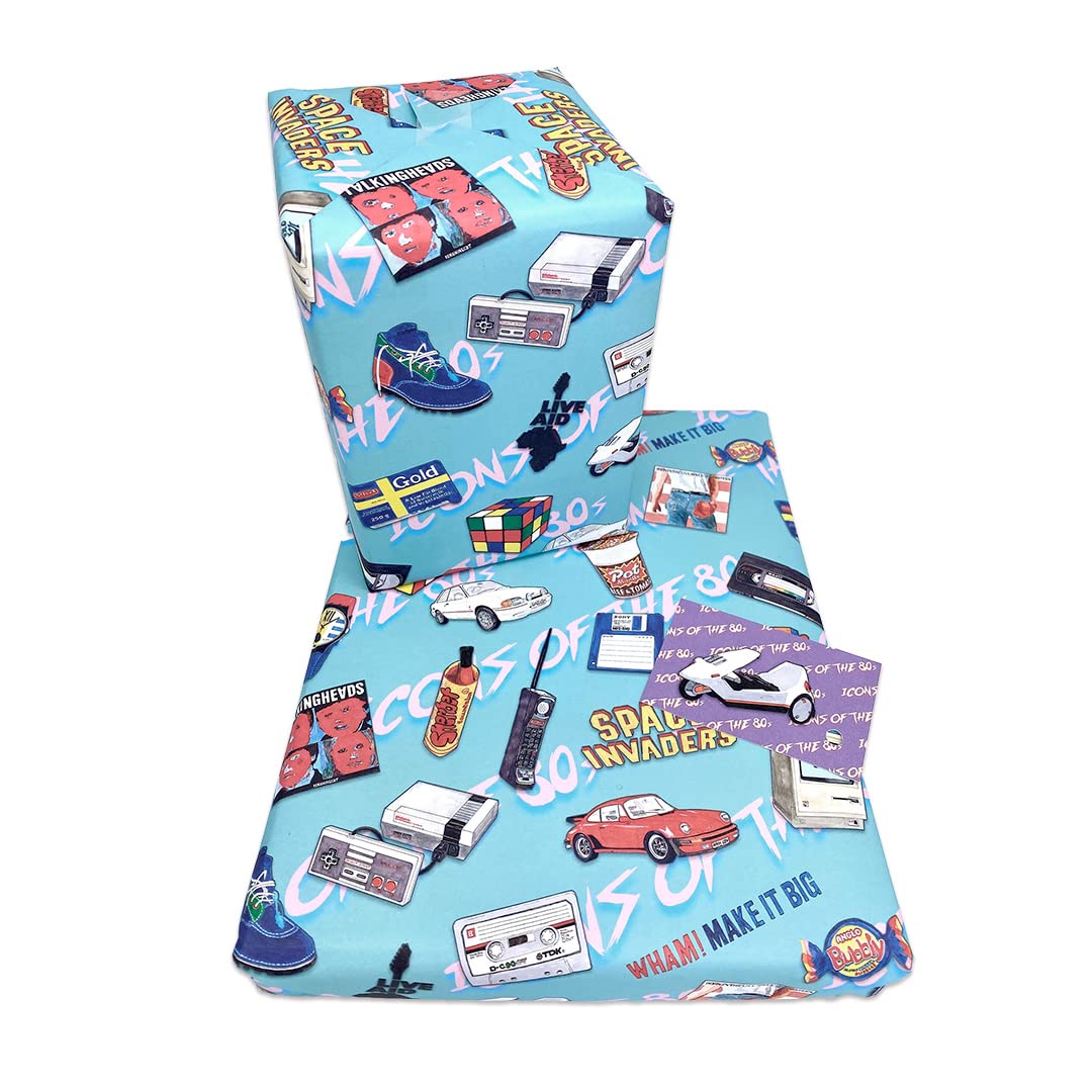 1980's Wrapping Paper 5 sheet multi pack