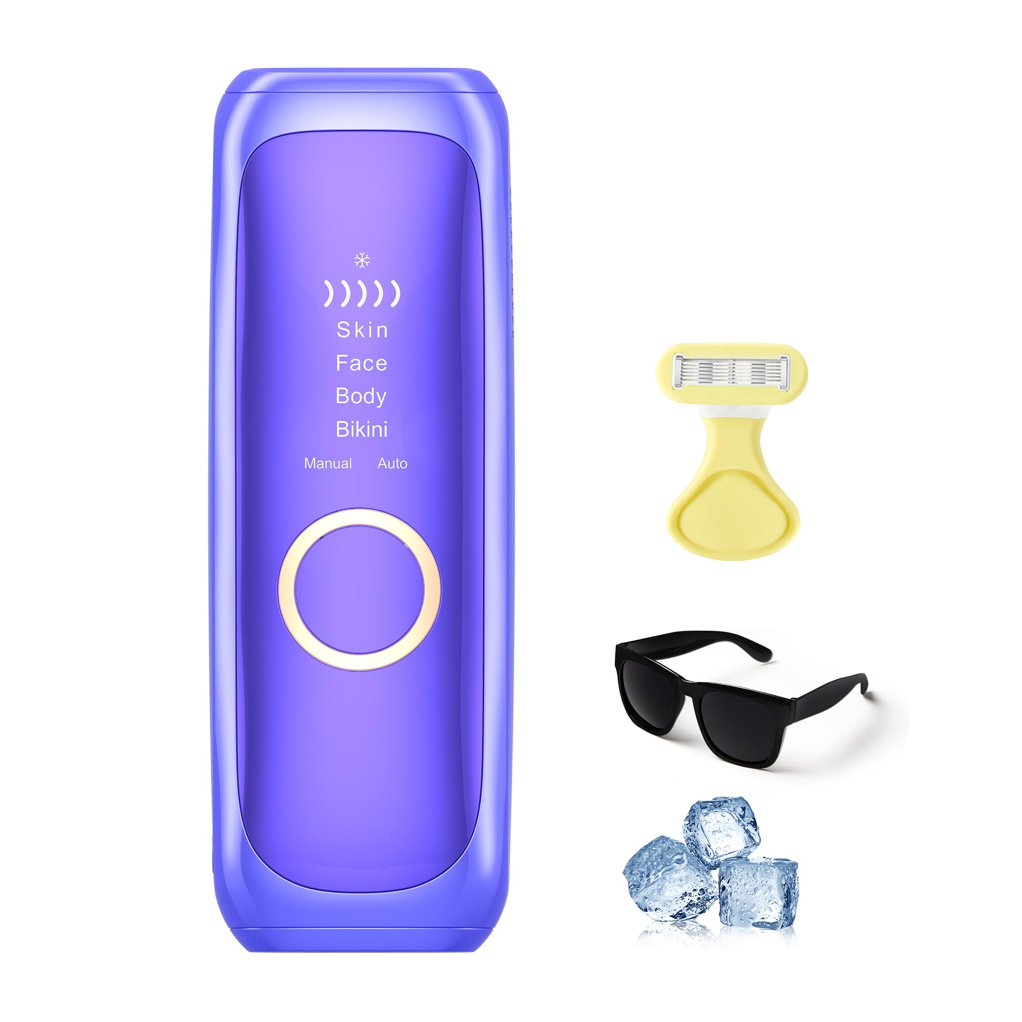 IPL Laser Hair Removal for Women and Men, 3-in-1 Functions HR/SC/RA, Sapphire Ice-Cooling System, Painless & Long-Lasting Result, at-Home Hair Removal Device for Body, Face, Legs, Arms, Bikini Line