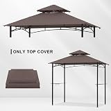 ABCCANOPY 5x8 Double Tiered Grill Gazebo Canopy Replacement Brown view 2