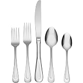 Oneida Satin Sand Dune 45-Piece 18/0 Silverware Set for 8, Flatware | sandblasted finish, dishwasher safe | includes serving spoons and utensil set | heavy duty, cutlery set