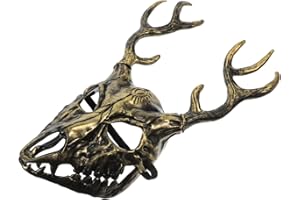 SKISUNO Detachable Halloween Deer Mask with Antlers Comfortable Breathable Animal Costume Accessory for Men