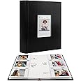 Photo Album for Fujifilm Instax Mini Camera, Photo Album for Polaroid, Leather Cover, 180 Pockets 2x3 with Writing Space for Instax Mini 12 11 9 40 8 7 Evo LiPlay Instant Camera (Black)