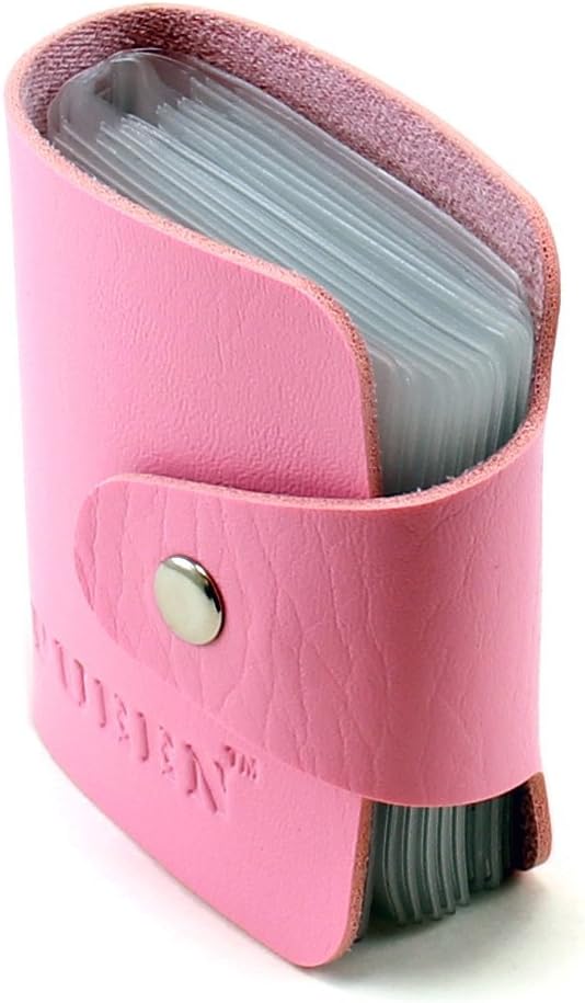 PUEEN Nail Stamp Plate Synthetic Leather Case Holder Organizer Nail Image Stamping Plates Case - Pick Your Color (Pink)-BH000171