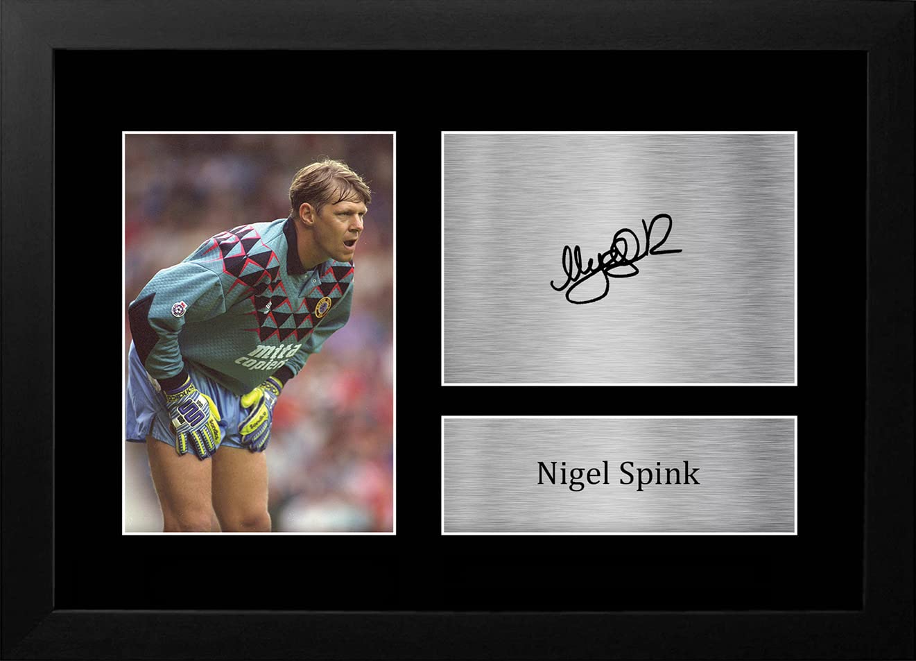 HWC Trading FR A4 Nigel Spink Aston Villa Gifts Printed Signed Autograph Picture for Football Fans and Supporters - A4 Framed