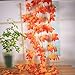 YSBER 12pcs 92 Inch Artificial Ivy Red Maple Leaf Leaves Garland Plants Vine Fake Foliage Flower Home Garden Decorations