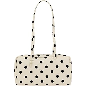 Lightweight Nylon Bowler Bag for Women, Casual East-West Shoulder Handbag Featuring Charm Loop, Everyday Tote Bag