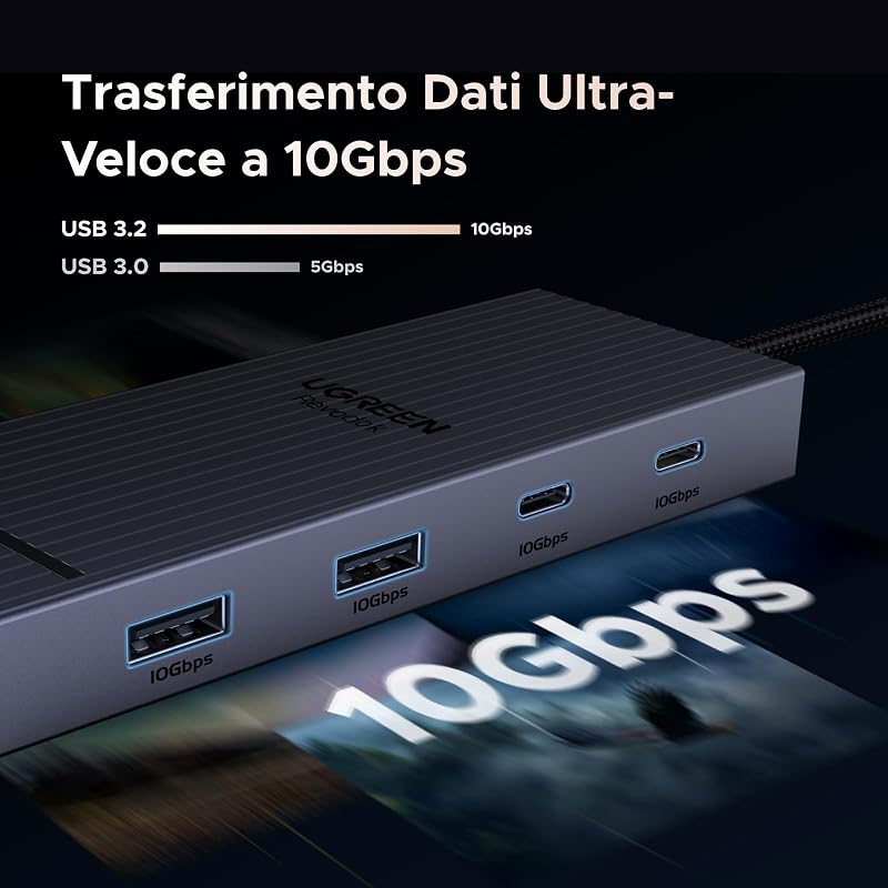 Revodok Pro 207 Hub USB C 7 in 1 Docking Station Doppio Display