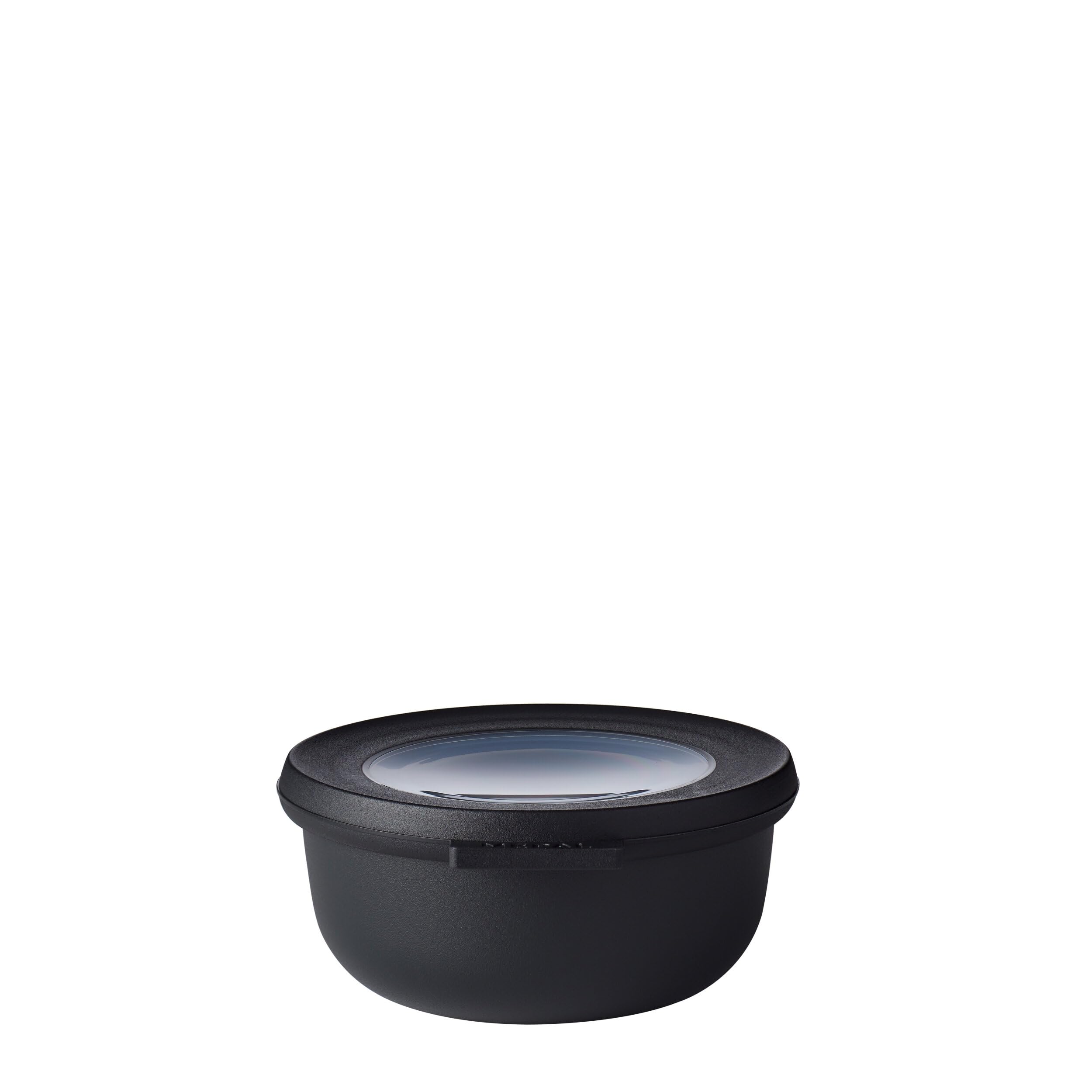 Mepal – Multi Bowl Cirqula Rectangular – Food Storage Container with Lid - Suitable as Airtight Storage Box for the Fridge & Freezer, Microwave Container & Servable Dish – 350 ml – Nordic black