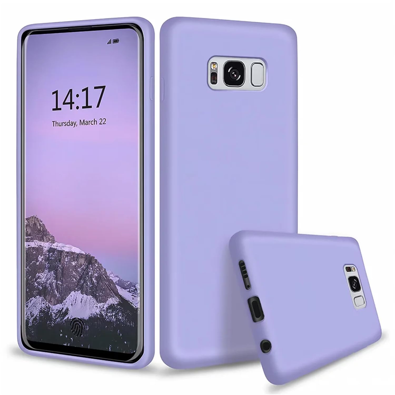 NiaCoCo Compatible with Samsung Galaxy S8 Case Ultra Thin Shockproof PC Silicone Anti-scratch Phone Case for Samsung Galaxy S8 Phone Case - Blue Purple