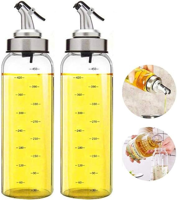 Olive Oil Dispenser Bottle 2 Pack of 500ml. Big Olive Oil Dispenser