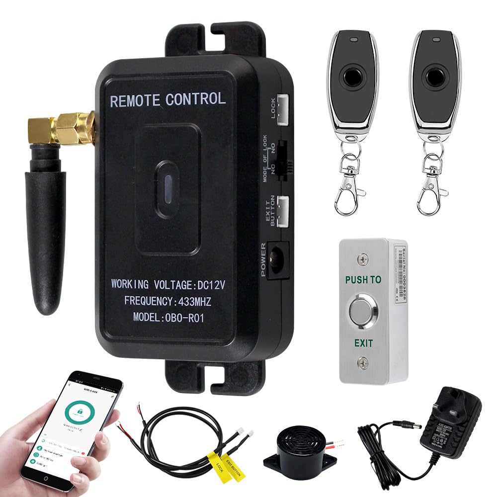 QTTYELOK WiFi Tuya Door Access Control System Kit Wireless Gate Door Opener Remote Control Unlock Smartphone APP Control (Kit Without Lock)