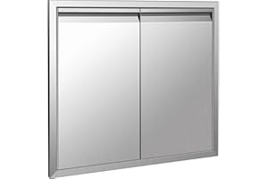 KODOM Outdoor Kitchen Doors - 31W x 24H Inch Double BBQ Access Doors, 304 Stainless Steel for Outdoor Kitchen Cabinet Grill Station or BBQ Island
