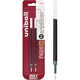 uniball&trade; 207 Impact Gel Pen Refills, Bold Point (1.0mm), Black, 2 Pack | Bold gel ink lay-down for pronounced lettering, fraud-resistant uni Super Ink, water &amp; fade-resistant, comfort grip