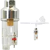 Master Airbrush In-Line Mini Air Filter Water Trap - 1/8" BSP Threads | Airbrush Moisture Trap &amp; Air Compressor Accessory (Connects directly onto airbrushes and hoses with 1/8" threads)