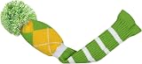 Scott Edward Knit Golf Club Covers Hybrids UT Green Yellow Argyle Long Neck view 2