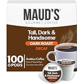 Maud&rsquo;s Decaf Dark Roast Coffee Pods, 100ct | Decaffeinated Coffee in Single Serve Pods &ndash; Compatible with Keurig Coffee Makers