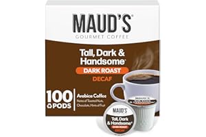 Maud's Decaf Dark Roast Coffee Pods, 100 ct, Decaffeinated Recyclable Single Serve Pods – 100% Arabica, Compatible with Keurig K Cups Maker