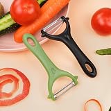 AUAUY 2Pcs Potato Peeler Y-Shaped Swivel Non-Slip Ergonomic Handle Stainless view 5