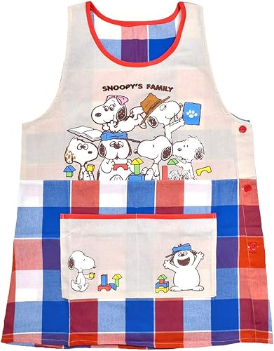 Amazon Co Jp エプロン 保育士 レディース スヌーピー ラン型 ポケット付き cm丈 かわいい おしゃれ ピーナッツ キャラクター 大人用 キャラクター チェック シューズ バッグ