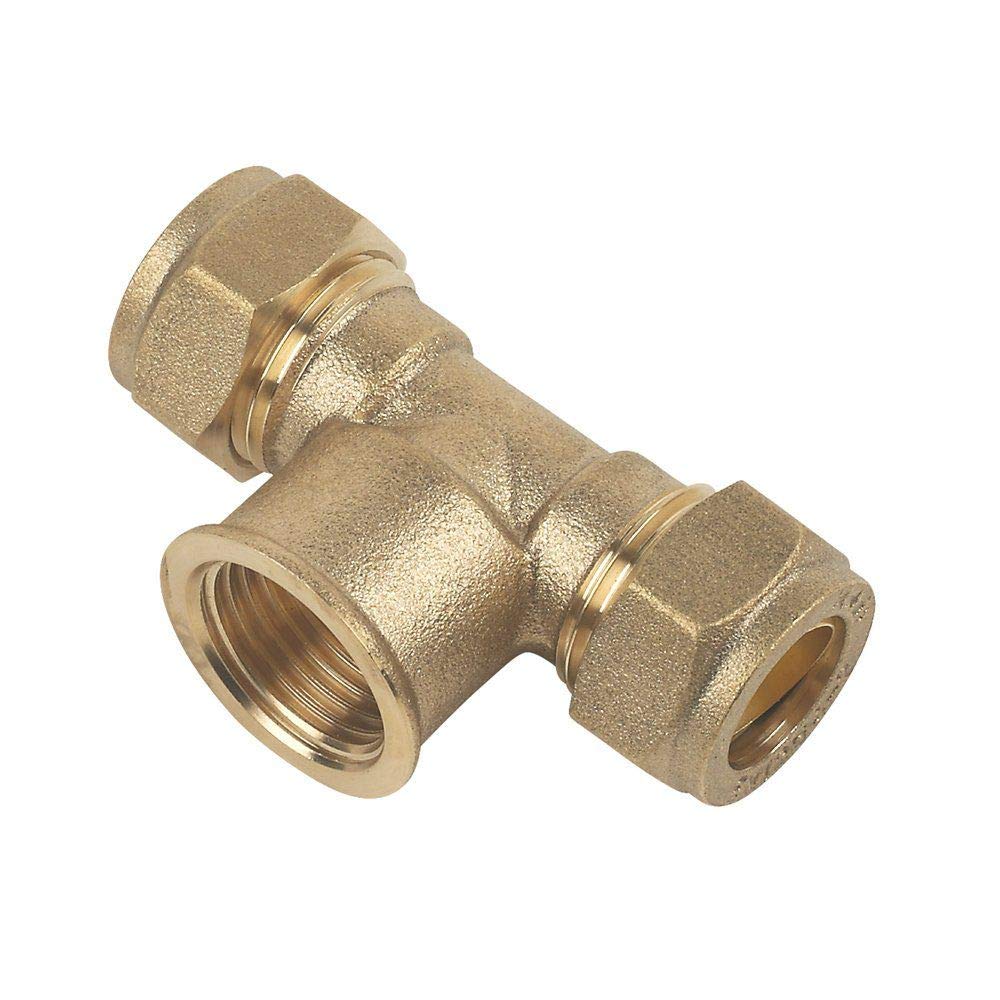15mm x 15mm x 1/2" Compression Threaded Centre Tee