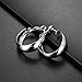 IBLUE Jewelry Women 18K gold titanium steel big circle hoop earrings,Black