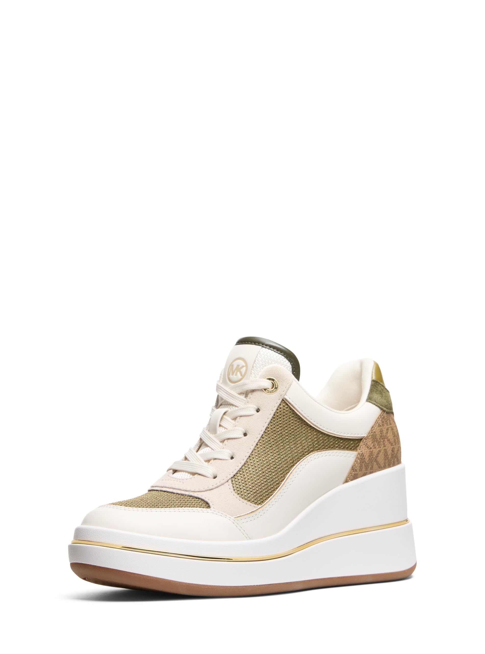 Michael Kors Women’s Emmy Wedge Trainer, Husk Multi, 11