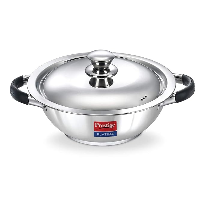 Buy Prestige Platina Induction Base NonStick Stainless Steel Kadai