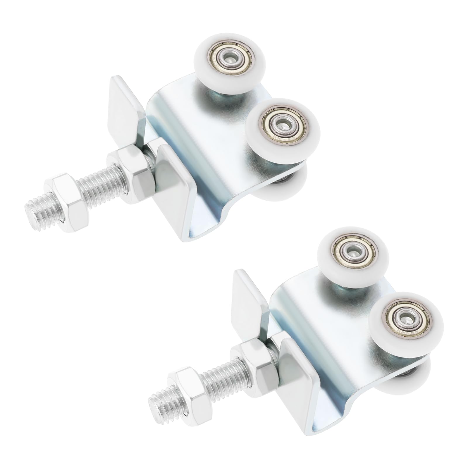 YINETTECH 2PCS Nylon Sliding Track Roller Device Stainless Steel Roller Carriage Kit with Bolts Nuts for Barn Doors Sliding Doors Kitchen Spaces