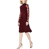 INC Women's Dress Wine Shift Floral Lace Illusion Purple XS
